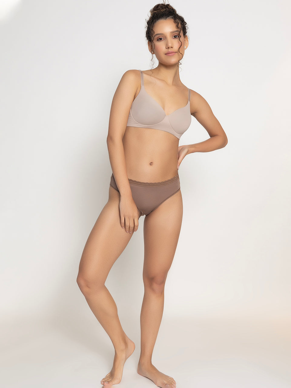 Pack of 2 Mid-Rise Bikini Briefs for Women - Light Brown & Mint - Comfortable & Breathable Modal Fabric