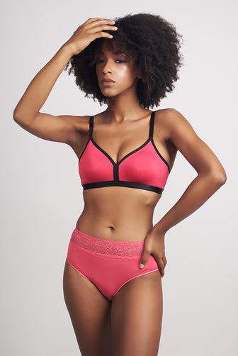 Soft Cup Non-Padded Wireless Bra-Carnation